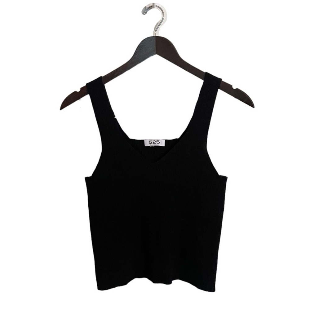 525 America Ribbed Knit Sweater Tank Top in Black